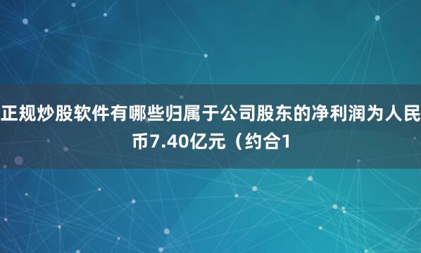 正规炒股软件有哪些归属于公司股东的净利润为人民币7.40亿元（约合1
